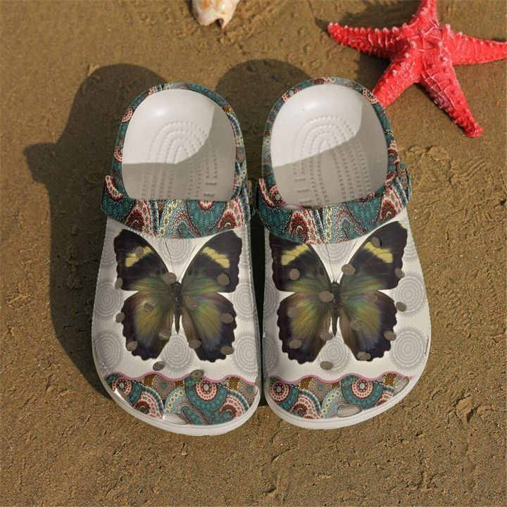 Butterfly Mandala Clogs Shoes Classic Crocs-Style Clogs
