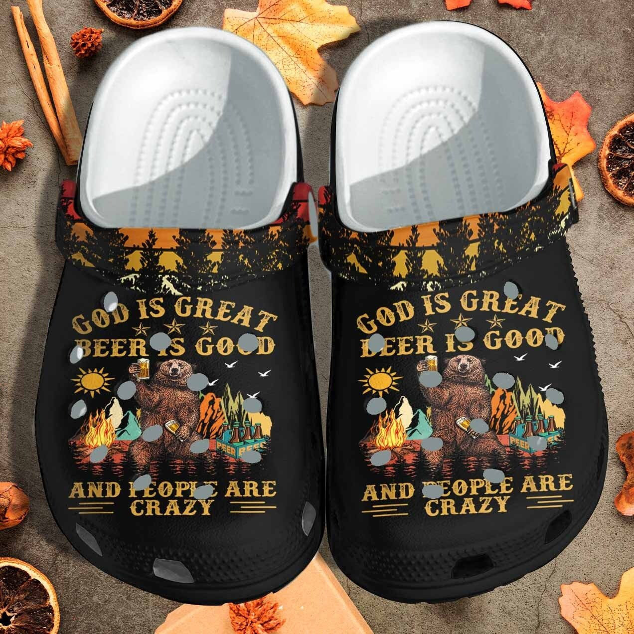 God Is Great Beer Drinks Clogs Shoes Gift For Men & Women & Men Fathers Day Classic Crocs-Style Clogs Gift For Men & Women & Her