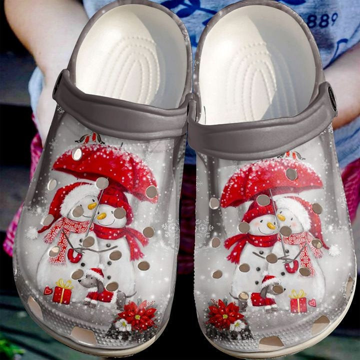 Christmas Merry Crocs Red Holiday Classic Rubber Clogs For Men & Women