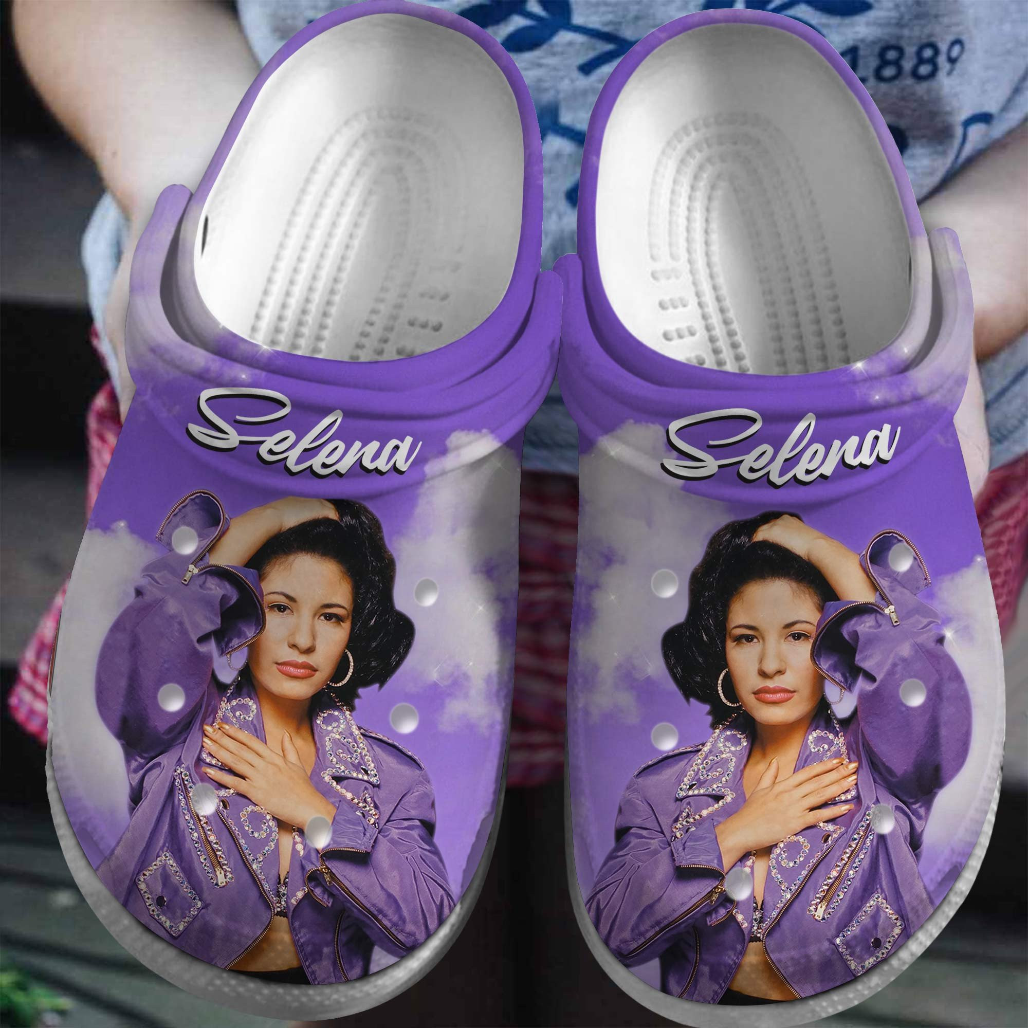 Selena Quintanilla Music Crocs Purple Classic Clogs For Fans & Collectors