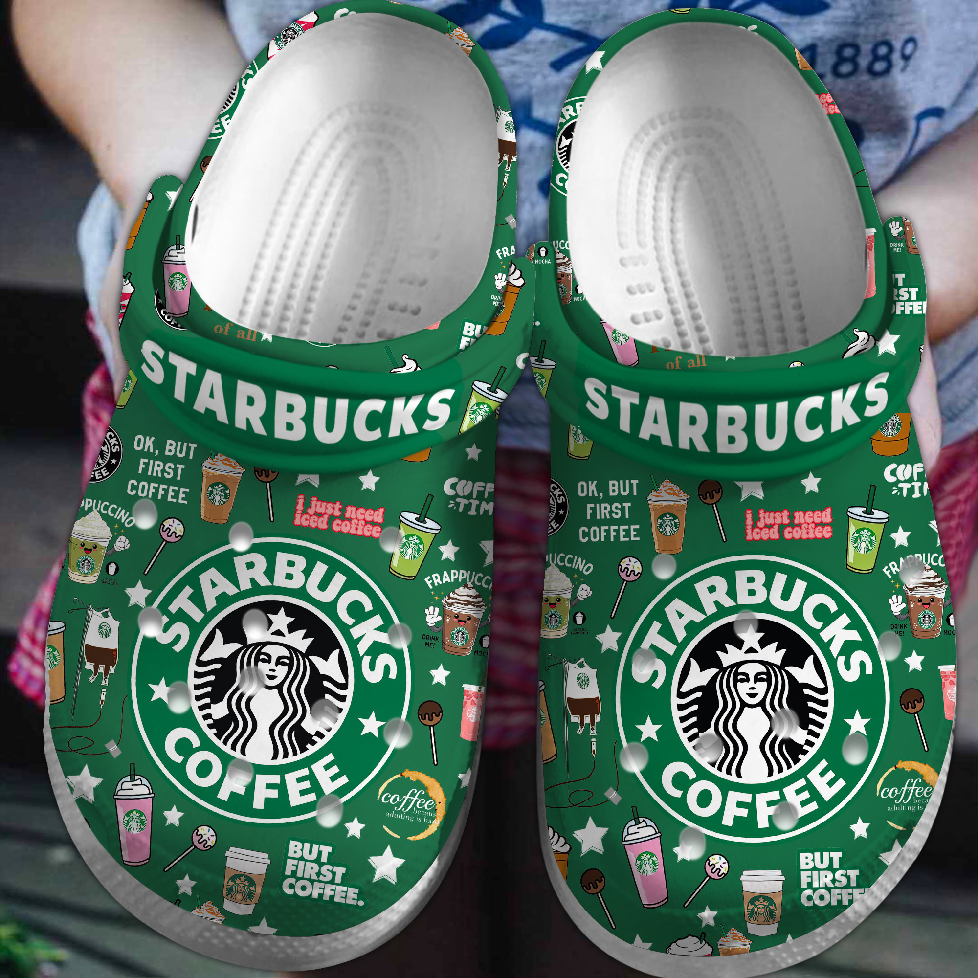 Starbucks Coffee Lover Crocs Green Classic Clogs For Men & Women