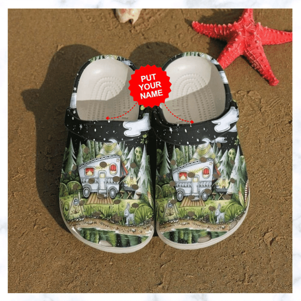 Night Camping Camper Scene Outdoor Crocs