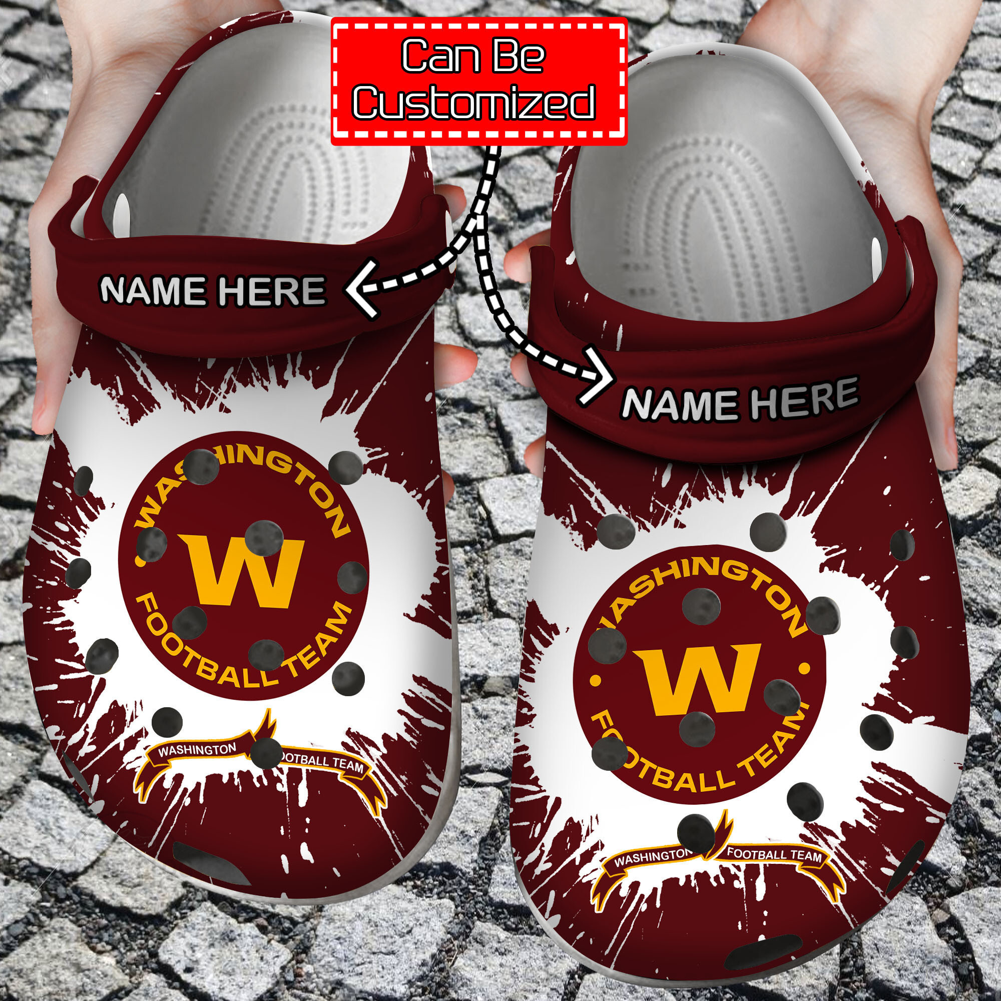 Personalized Football Team Name Logo Crocs Custom Sport Fan Gift