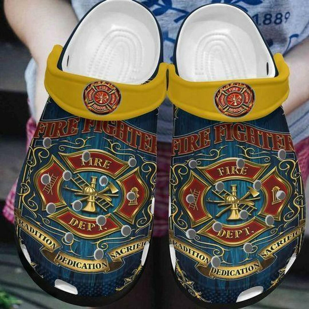 Firefighter Personalized Hero Skull Crocs Custom Gift For Firemen