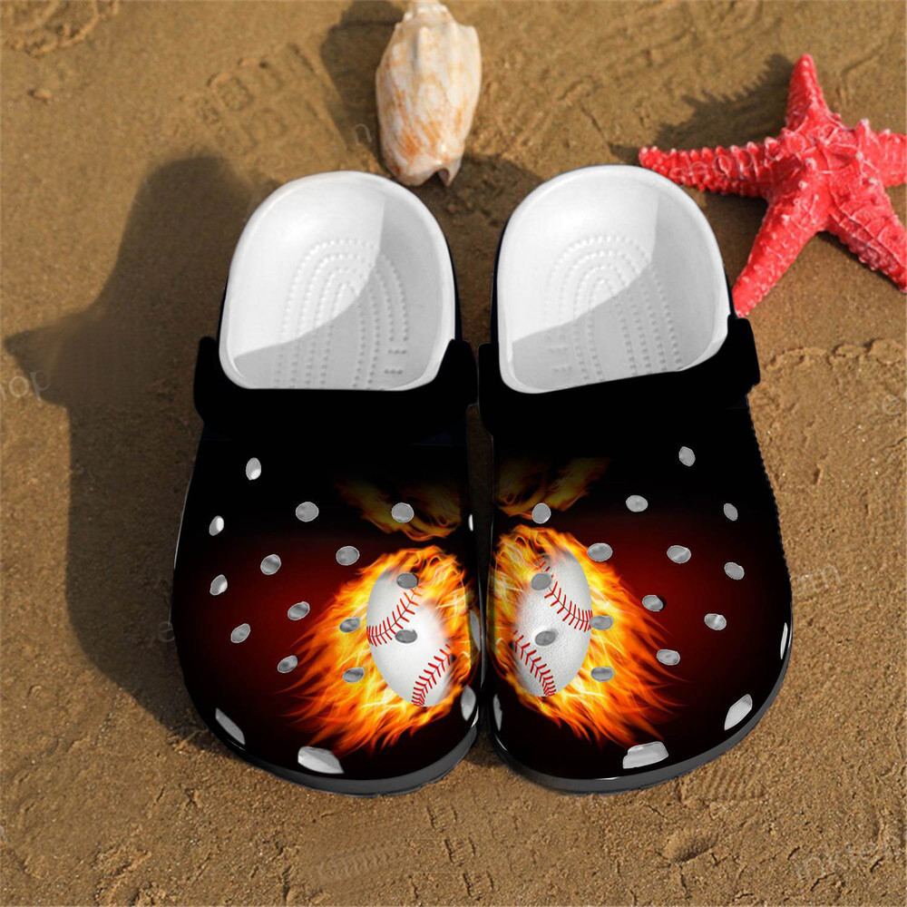 Softball Fire Rubber Clogs Comfy Gift For Men And Women Fans