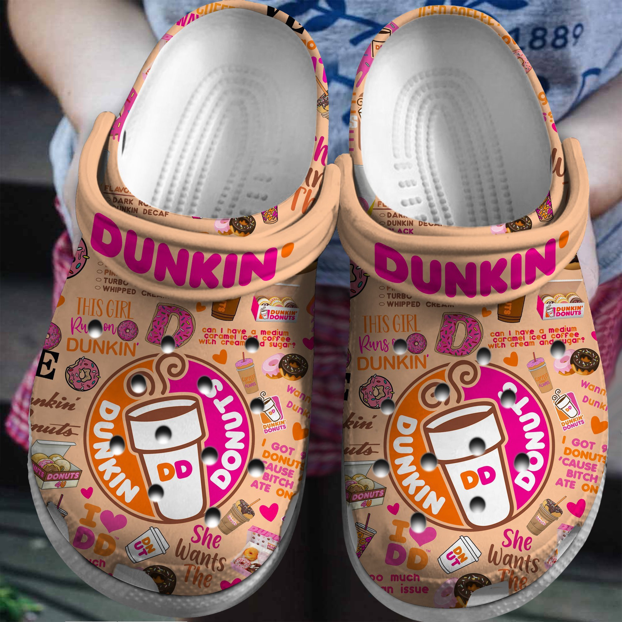 Dunkin Donuts Drink Clogs Comfortable Crocs Style Gift For Men And Women