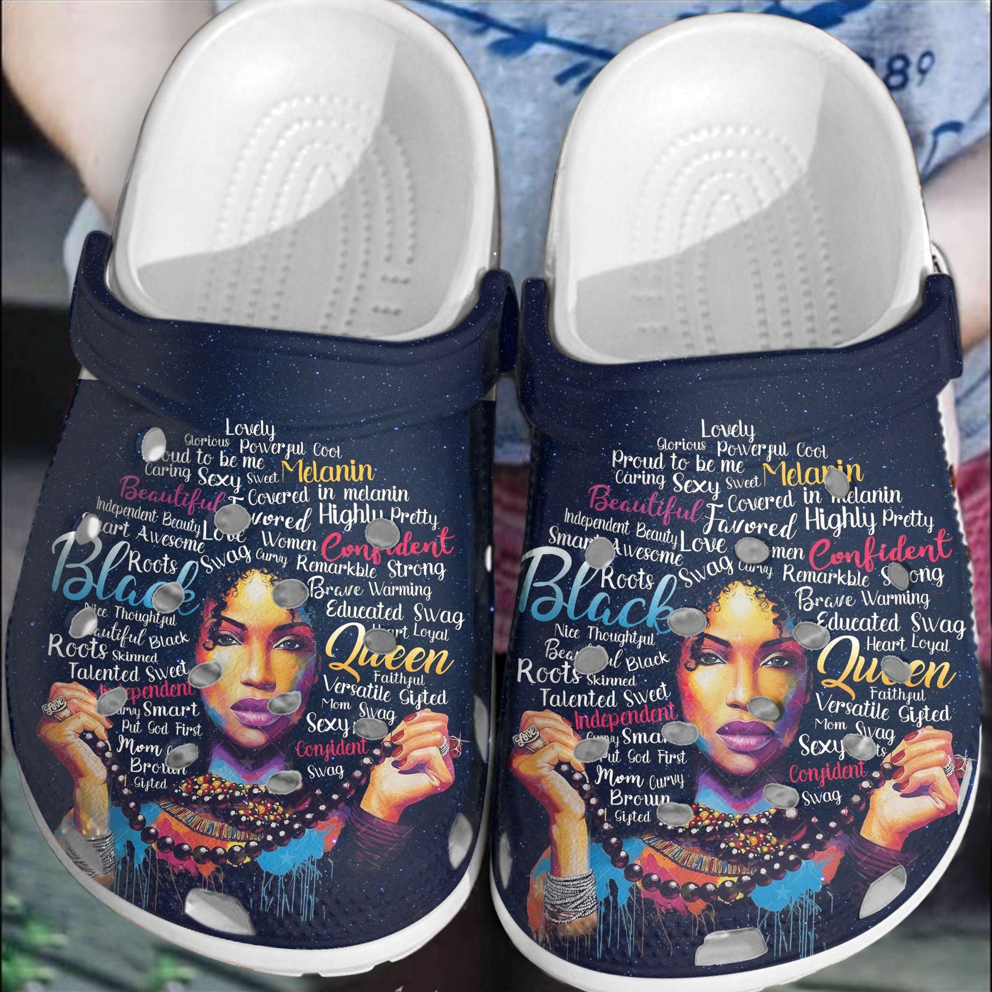 Melanin Queen Black Women Clogs Afro Hair Crocs Style Gift For Men And Women