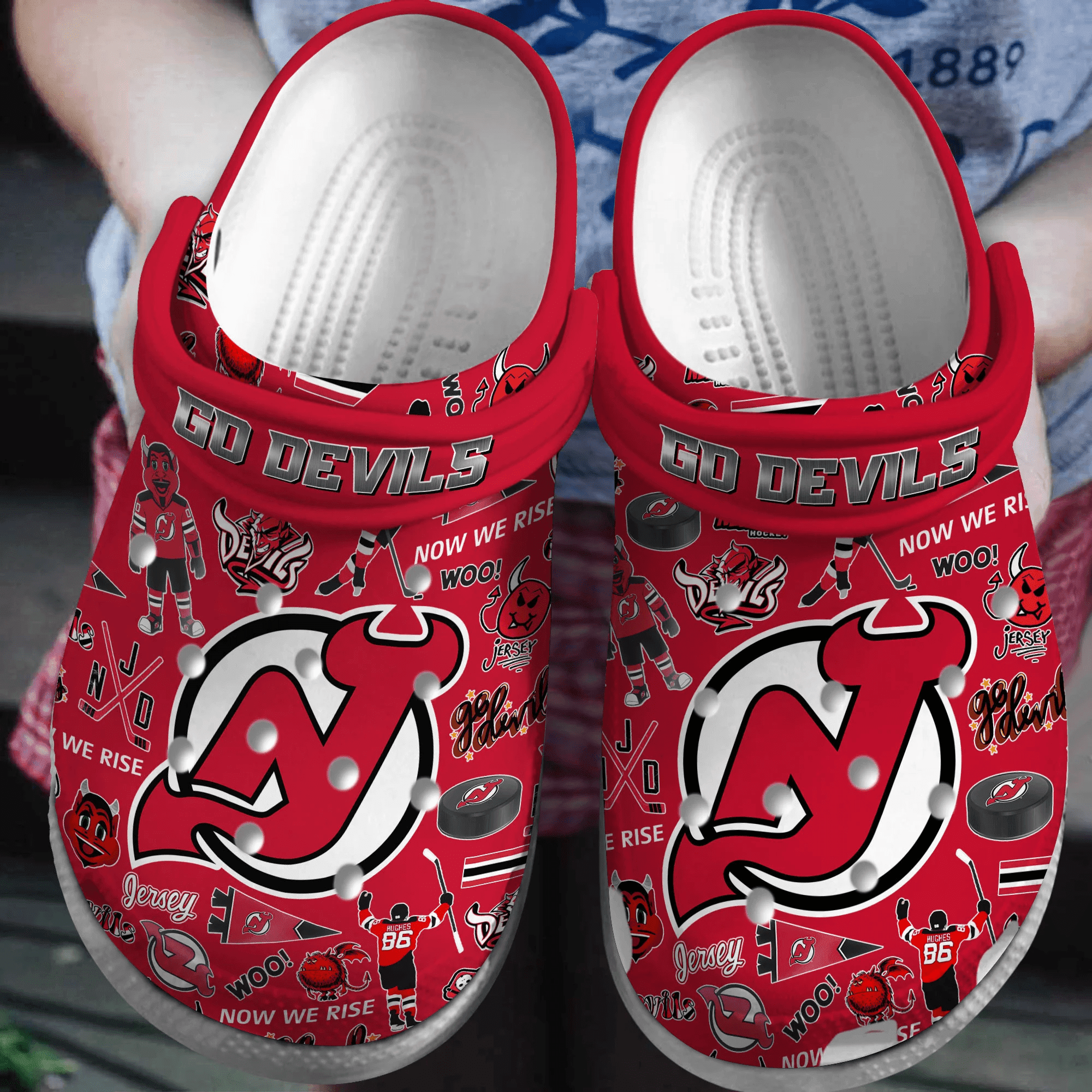 New Jersey Devils Nhl Sport Clogs Comfortable Crocs Style Gift For Men And Women