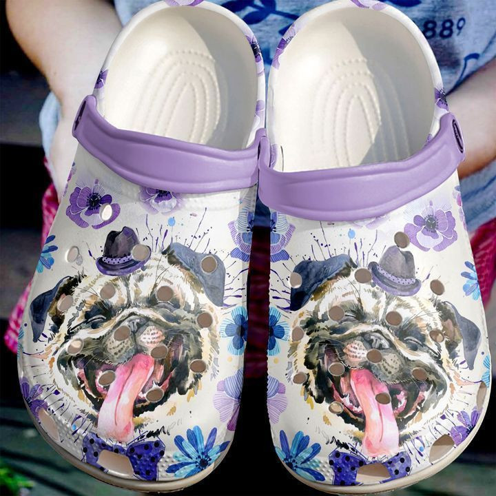 Pug Smiling Clogs Shoes Classic Crocs-Style Clogs For Dog Lovers
