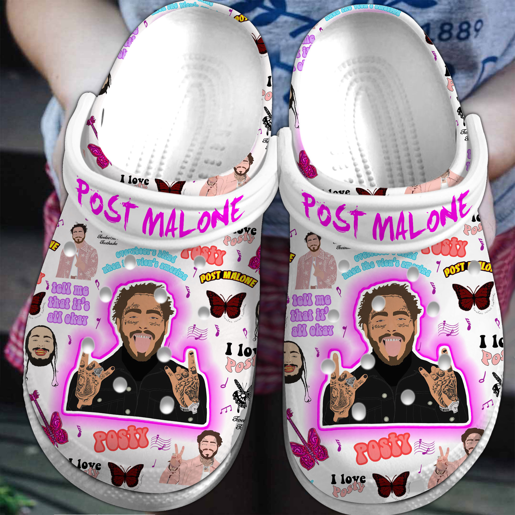 Post Malone Music Clogs Shoes Comfortable Crocs