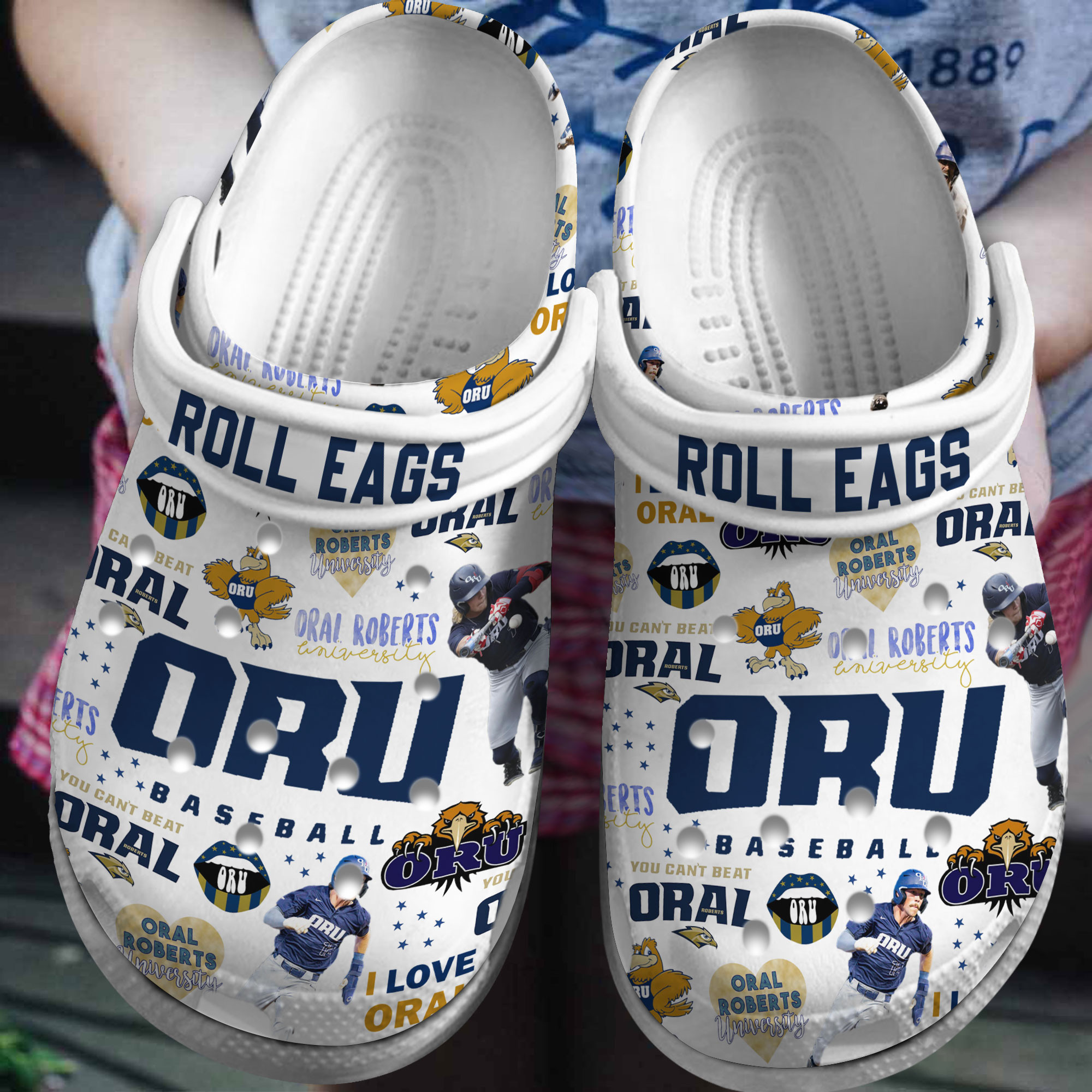 Oral Roberts Golden Eagles Ncaa Sport Clogs Shoes Comfortable Crocs
