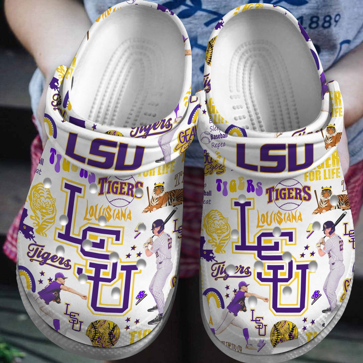 Lsu Tigers Ncaa Sport Clogs Shoes Comfortable Crocs