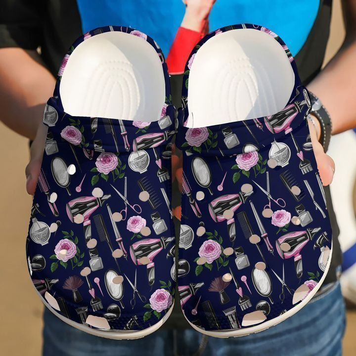 Hairstylist Pattern Clogs Shoes Barber Merch Crocs For Salon Professionals