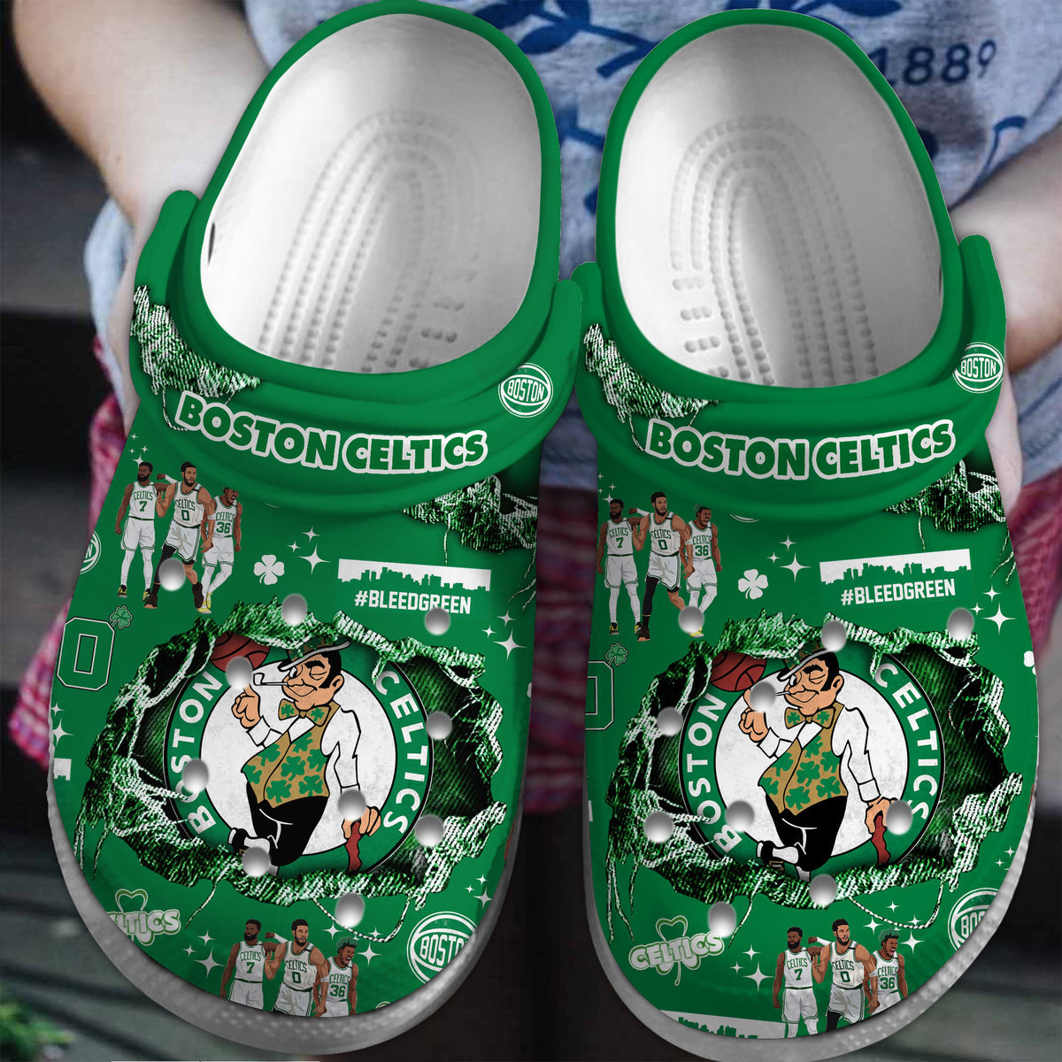 Boston Celtics Nba Sport Clogs Game Day Basketball Fan Crocs-Style Clogs