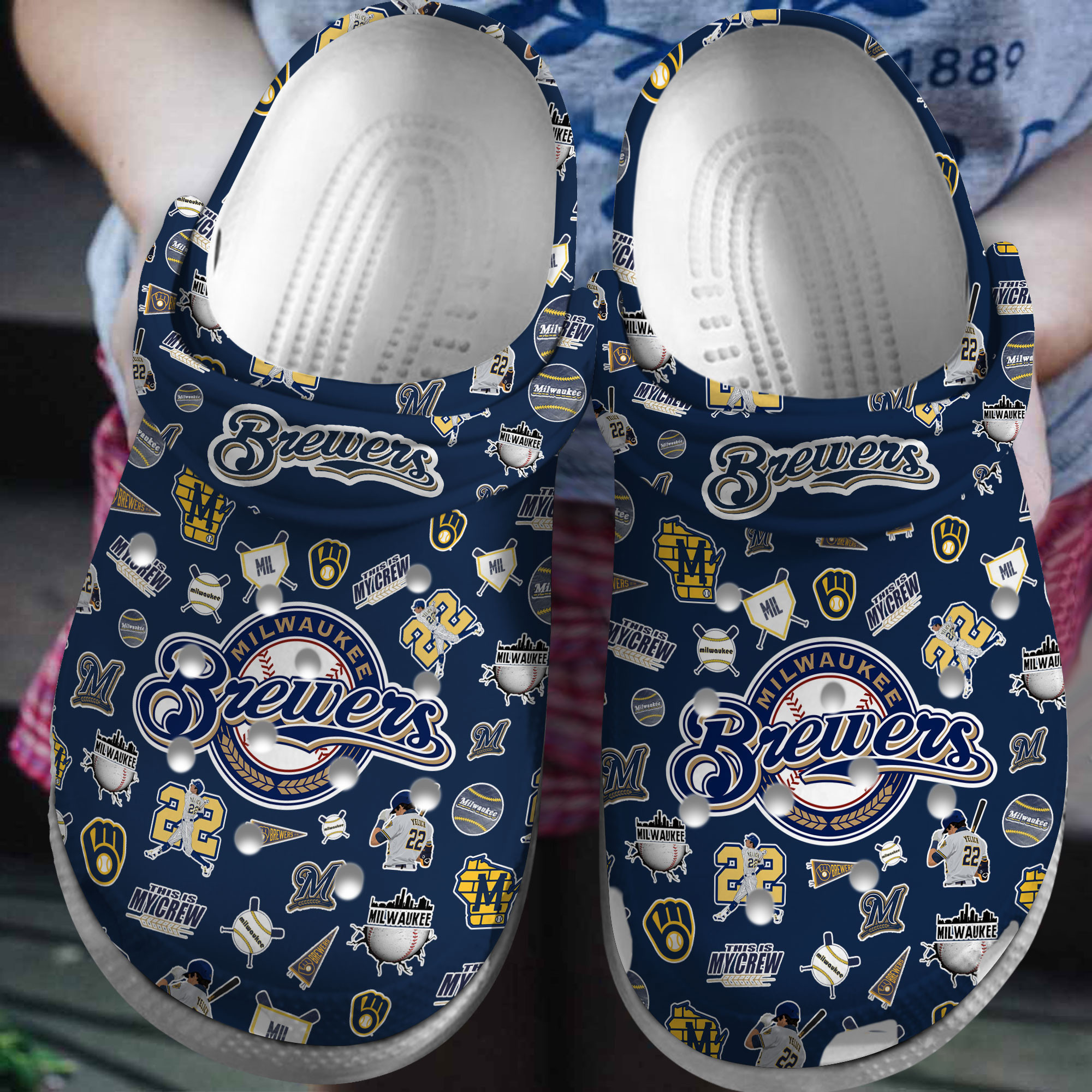 Milwaukee Brewers Mlb Sport Clogs Game Day Crocs-Style Clogs For Baseball Fans