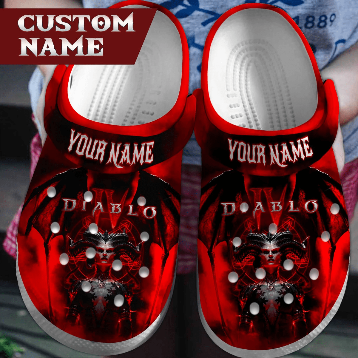 Diablo Gamer Clogs Personalized Crocs-Style Shoes For Game Lovers