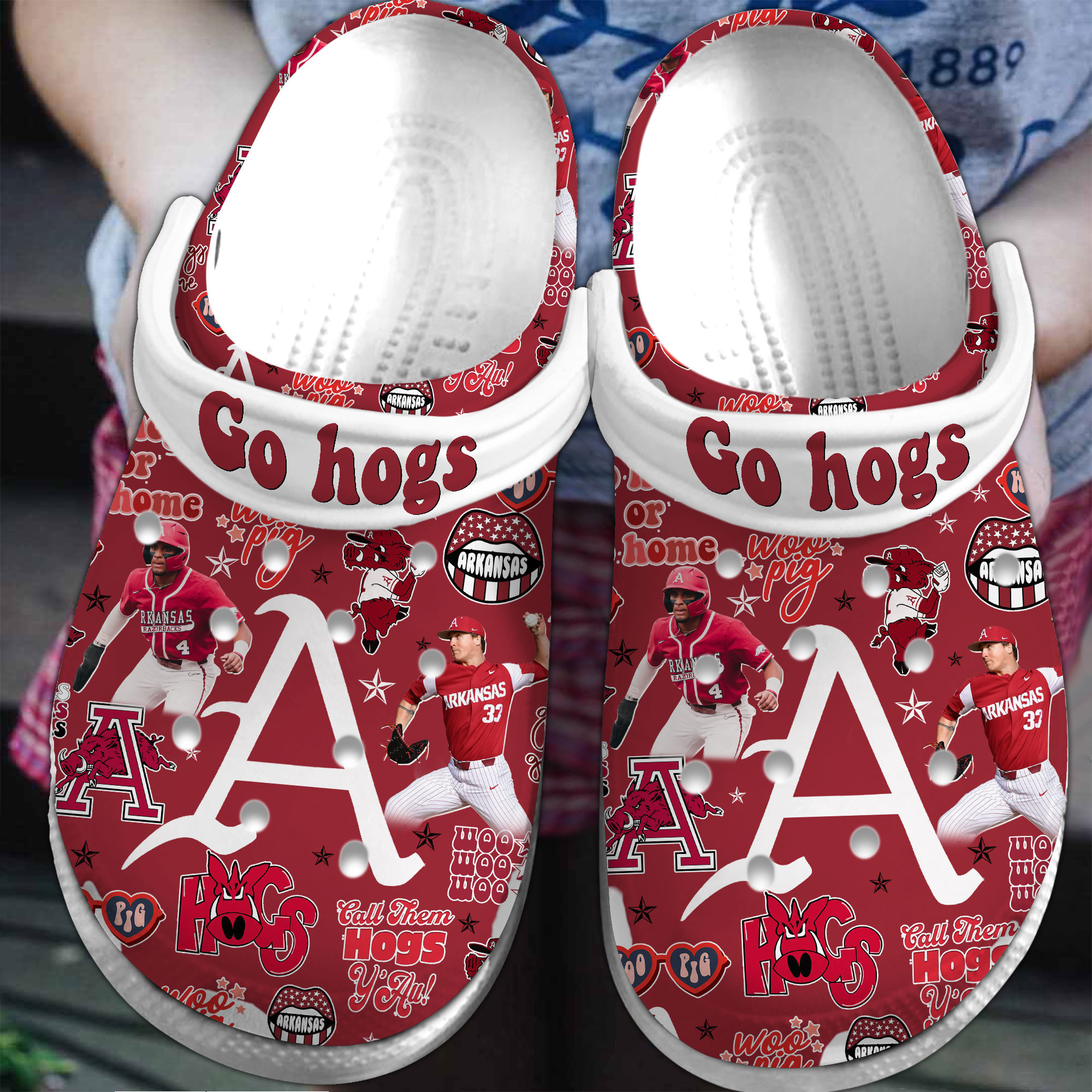 Arkansas Razorbacks Ncaa Sport Clogs Comfortable Shoes For Men Women