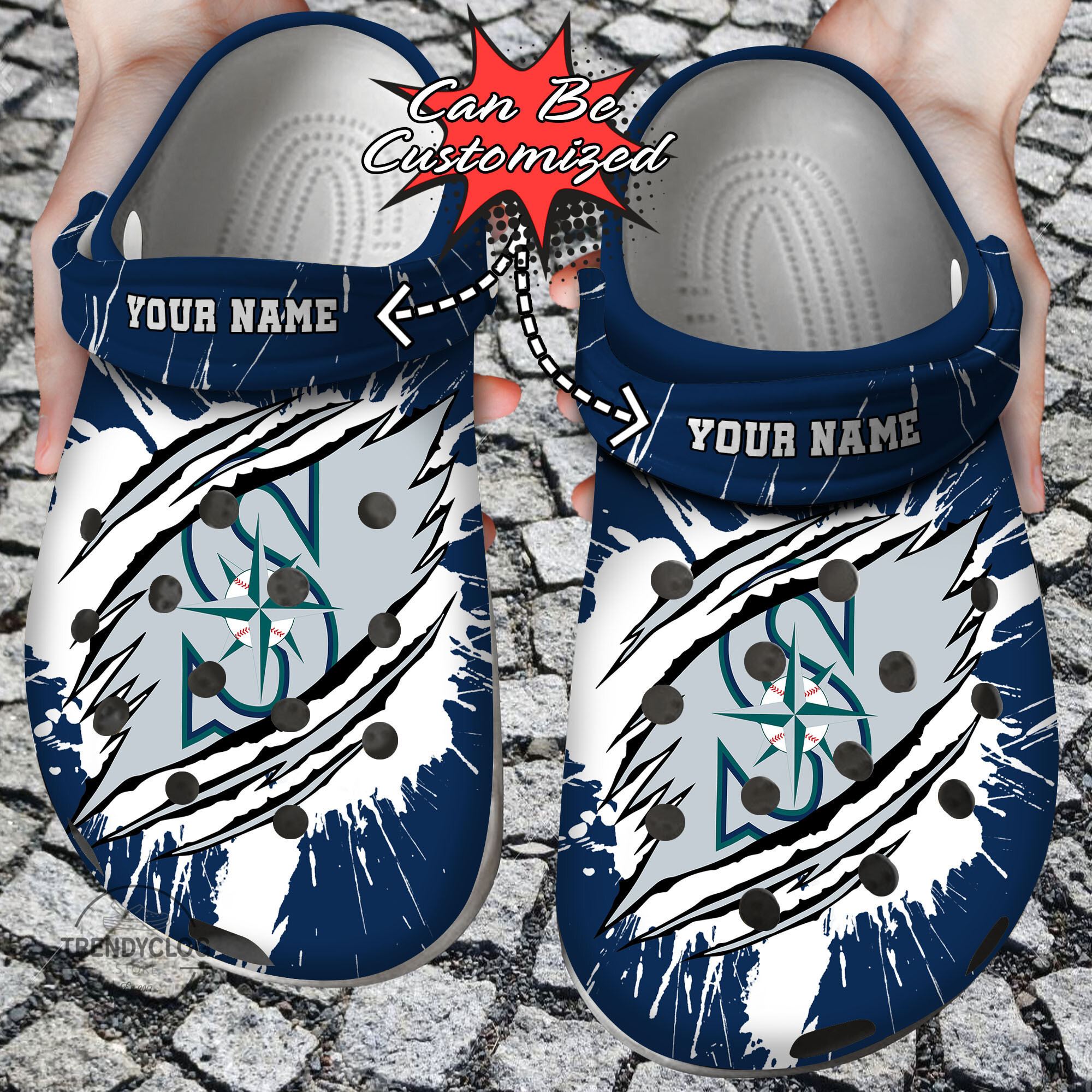Mariners Baseball Ripped Claw Clogs Classic Style