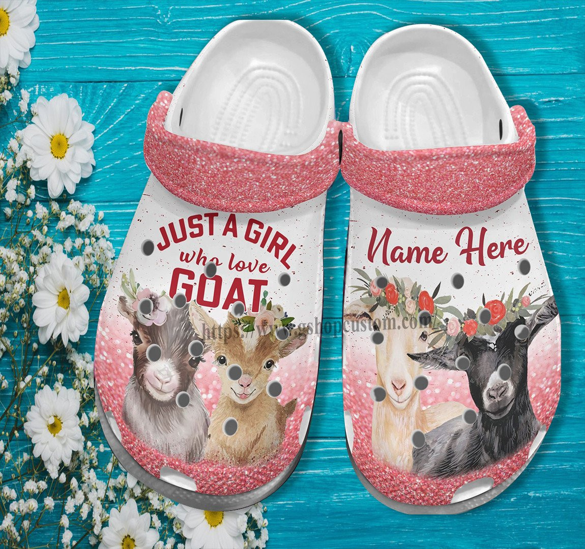 Goat Girl Pink Floral Clogs Birthday Style
