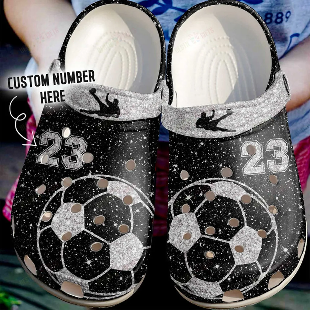 Sparkle Soccer Ball Crocs Classic Clogs