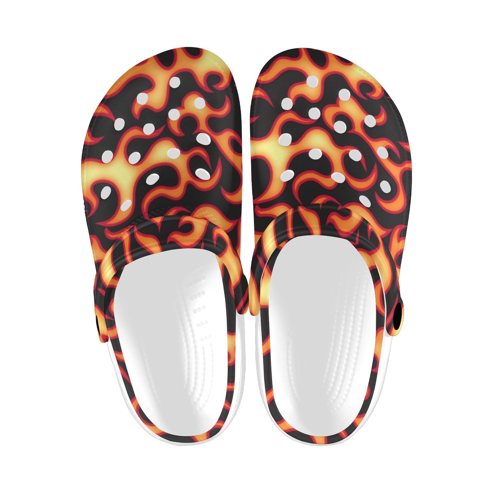 Flame Fire Themed Print Unisex Clogs Shoes Crocs