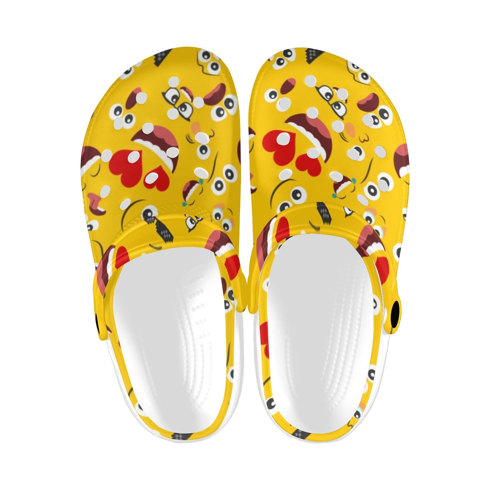 Emoji Face Print Pattern Unisex Clogs Shoes Crocs