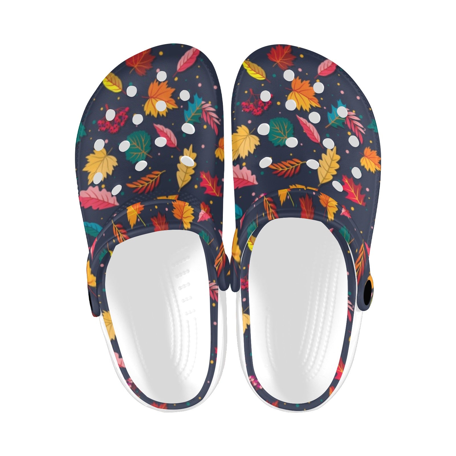 Elm Leave Colorful Print Pattern Unisex Clogs Shoes Crocs