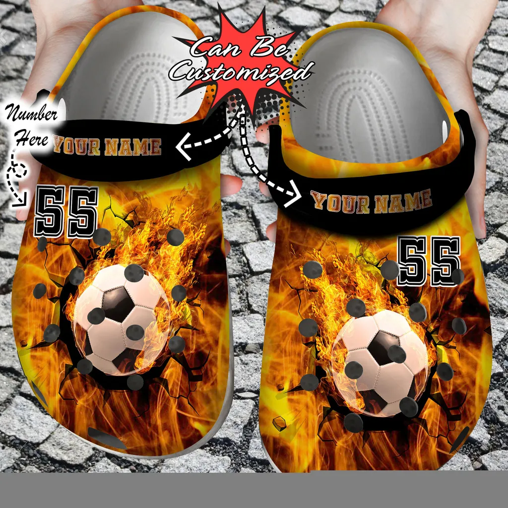 Cronocare Fire Soccer Crack Ball Crocs Clog