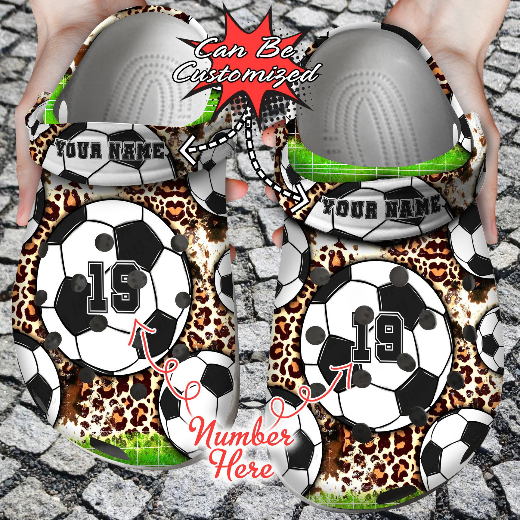American Leopard Soccer Sport Crocs Shoes