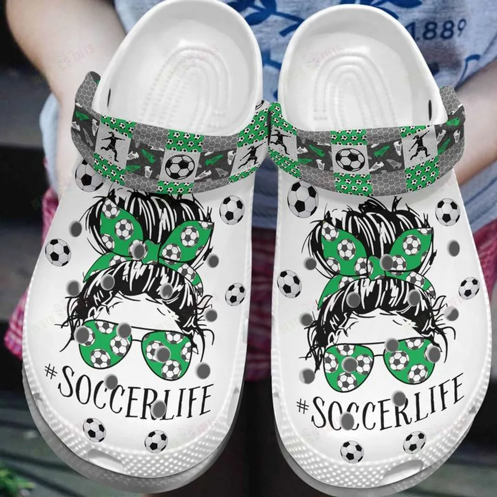 Cronocare White Sole Soccer Life Crocs Classic Clogs