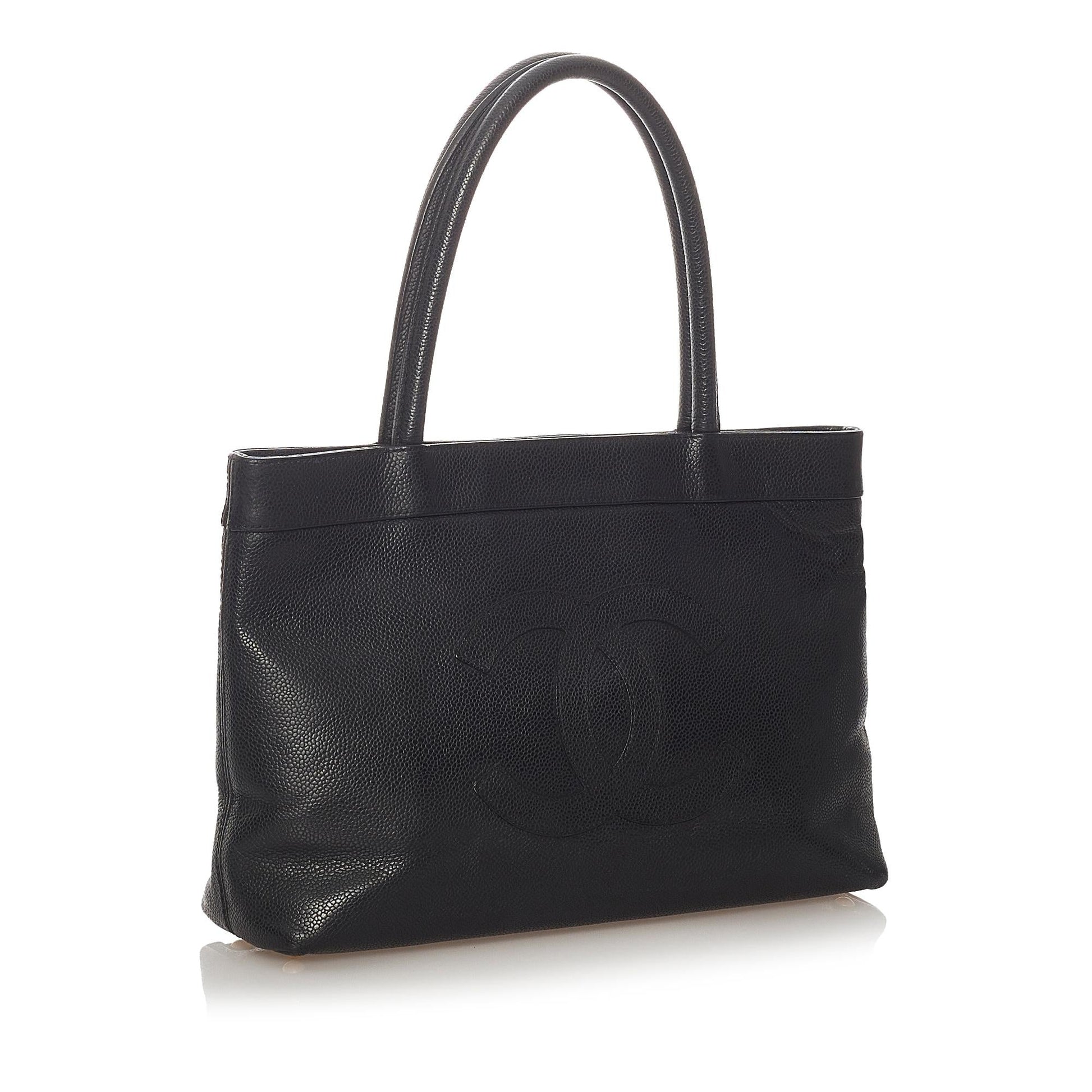 Chanel CC Caviar Leather Tote Bag