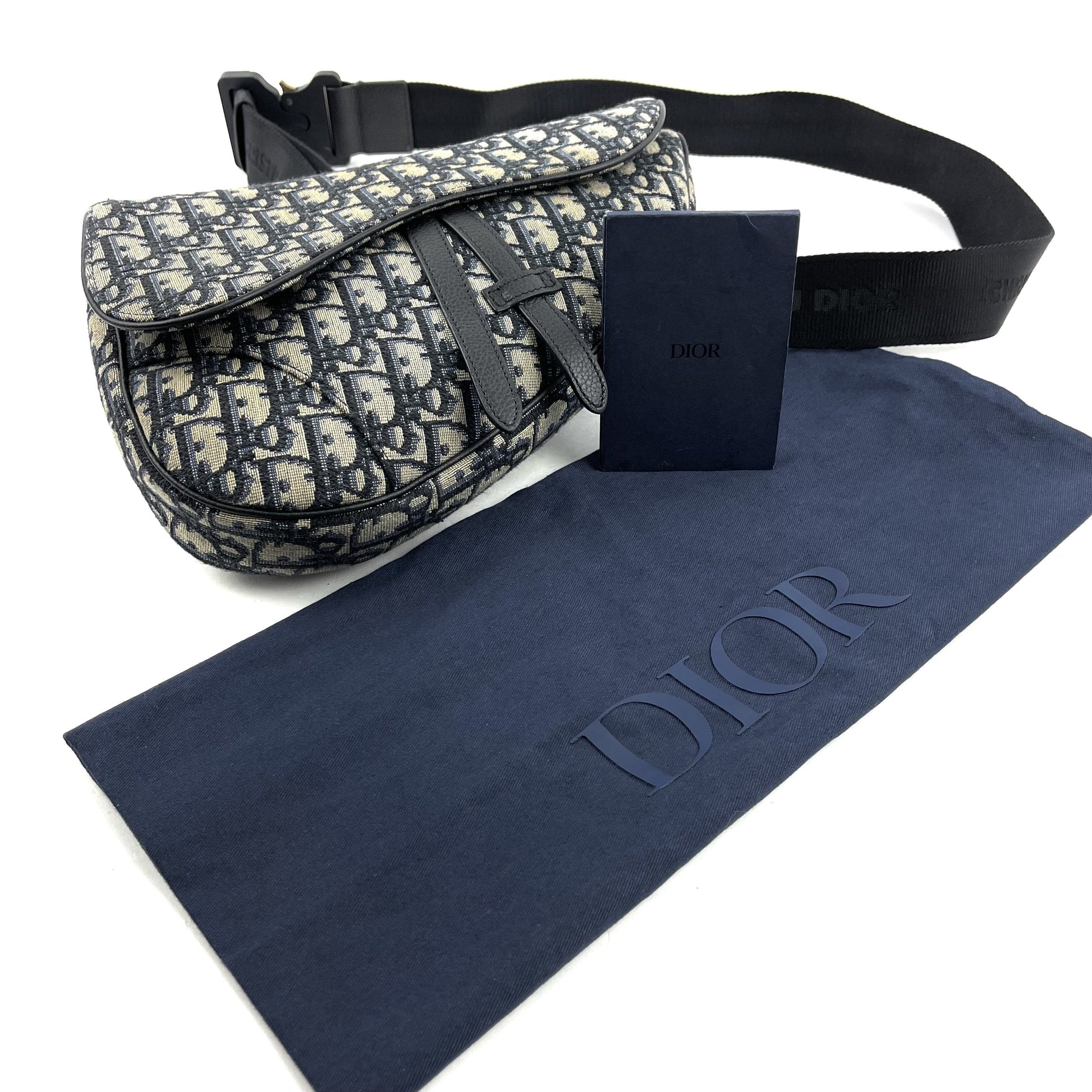 DIOR HOMME Saddle Bag Blue Oblique