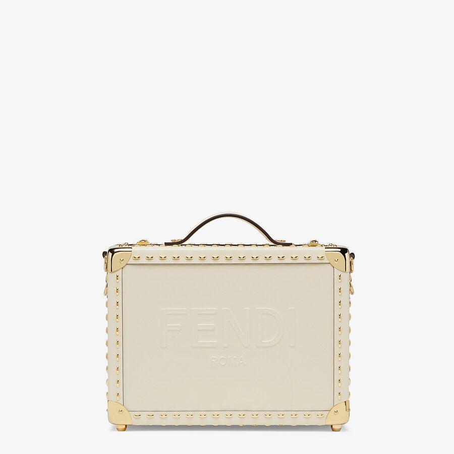 Fendi Small White Leather Suitcase