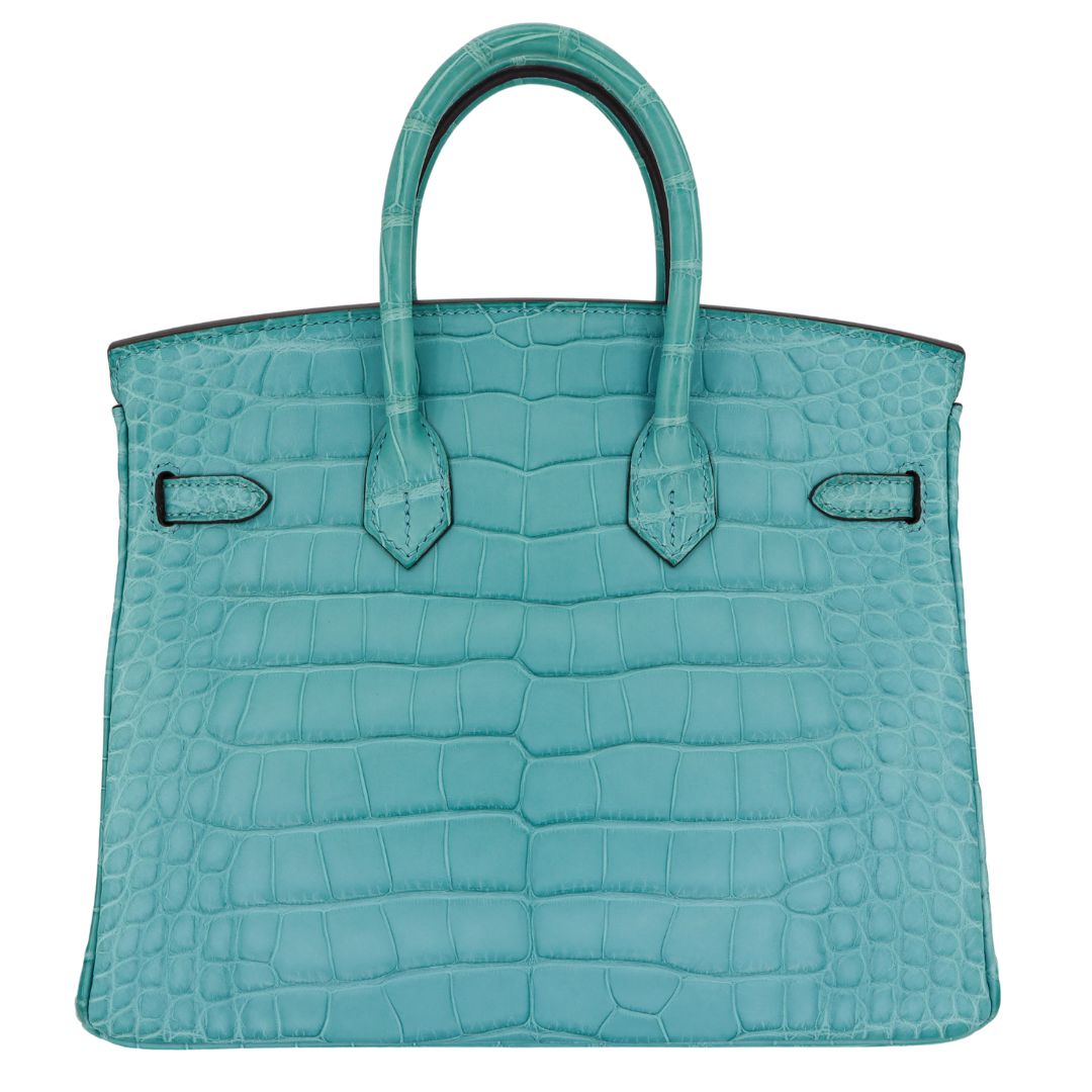 Hermes 25cm Birkin Bleu Saint Cyr Matte Alligator Palladium Hardware