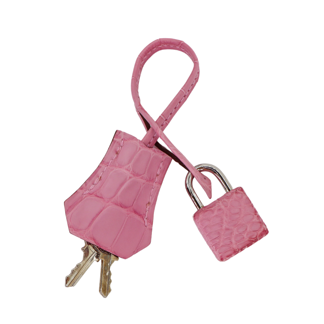 Hermes 25cm Kelly Retourne Bubblegum Matte Alligator Palladium Hardware