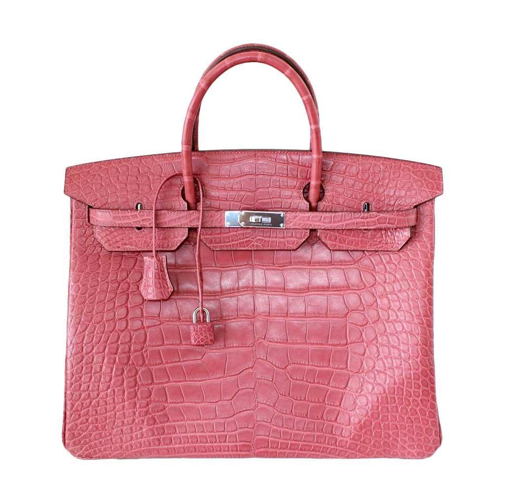 Hermes Birkin 40 Boise de Rose Alligator Bag