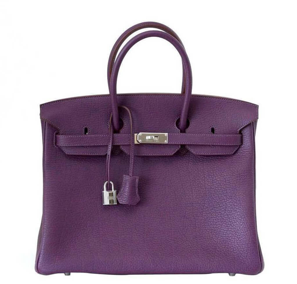 Hermes Birkin 35 Cassis Purple Fjord Bag
