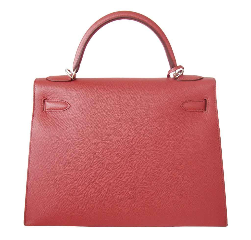 Hermes Kelly 32 Sellier Flag Red Pink Bag