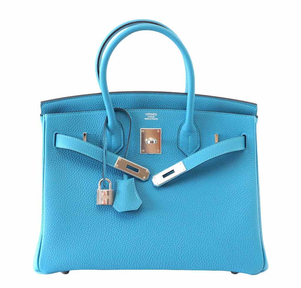 Hermes Birkin 30 Turquoise Bag PHW