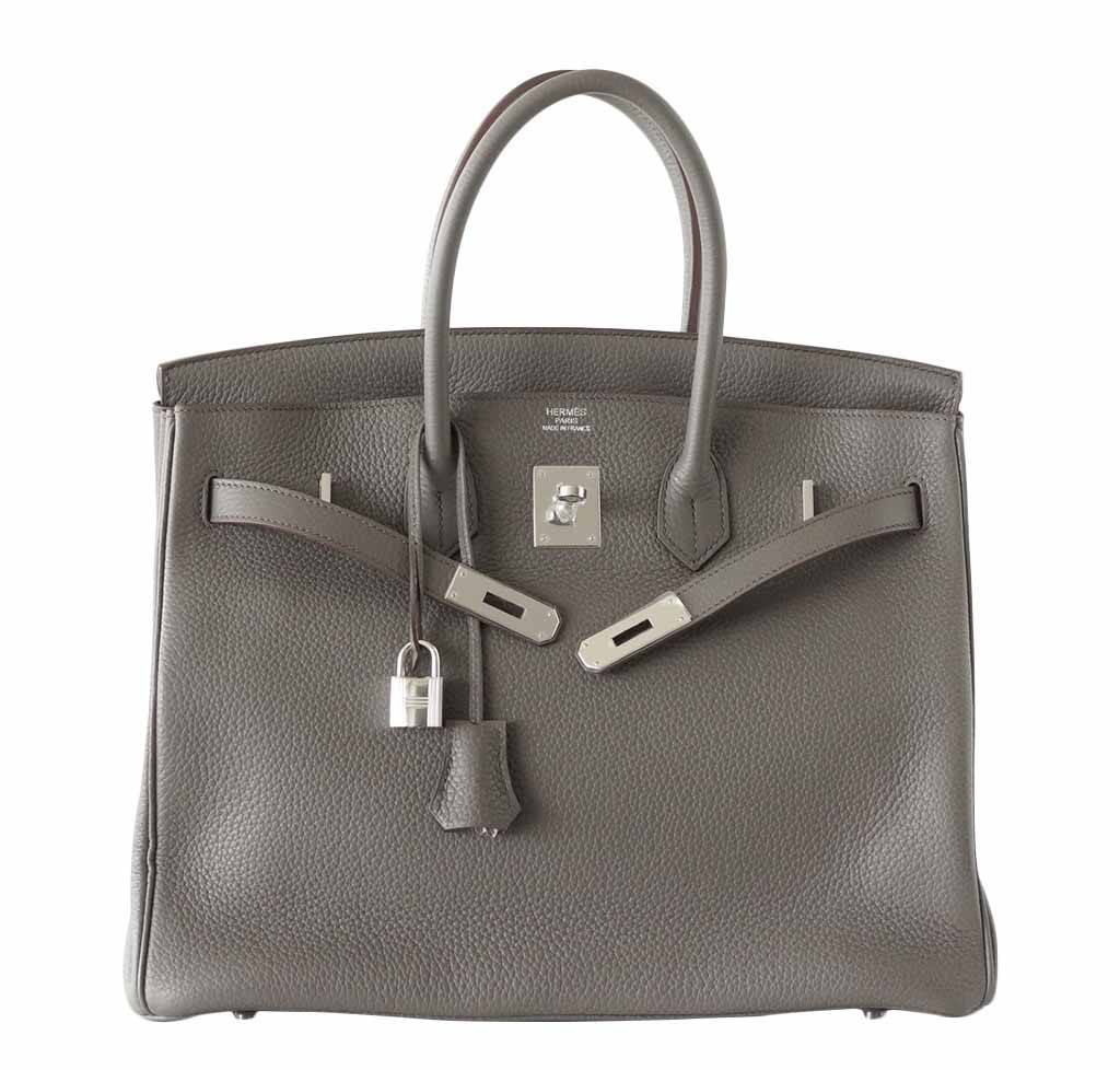 Hermes Birkin 35 Etain Clemence Bag