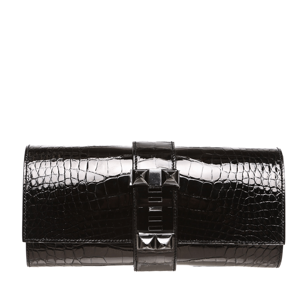 Hermes Medor Clutch 23 Black Alligator Bag