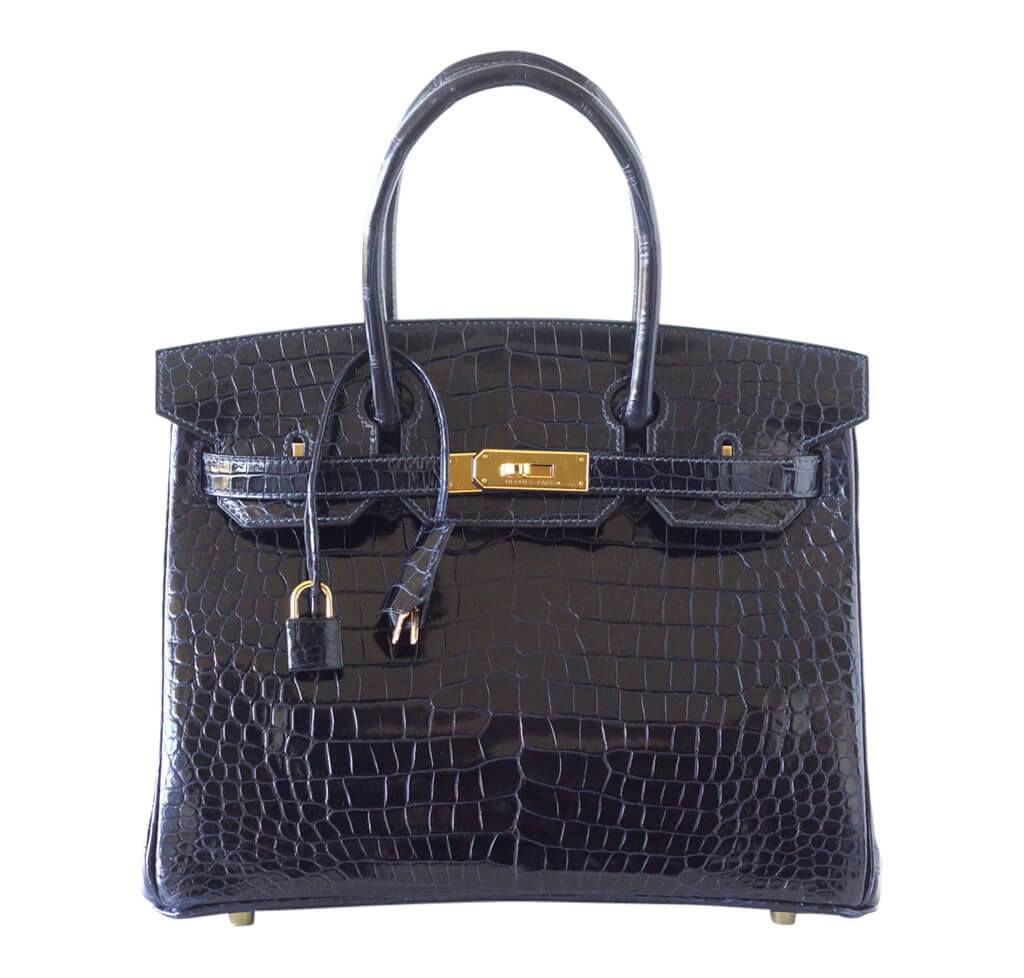Hermes Birkin 30 Bleu Marine Porosus Crocodile Bag