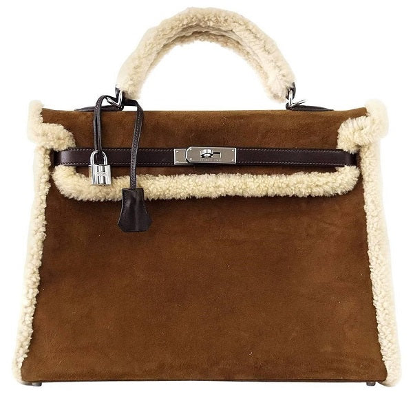 Hermes Kelly 35 Limited Edition Teddy Shearling Bag