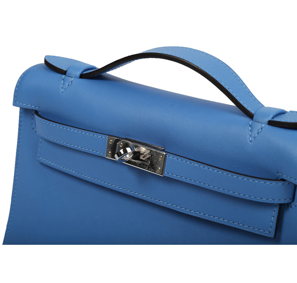 Hermes Kelly Pochette Blue Paradise