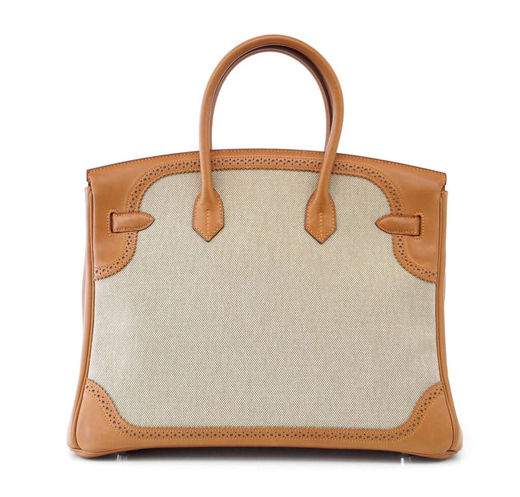 Hermes Birkin Ghillies 35 Bag Barenia Toile