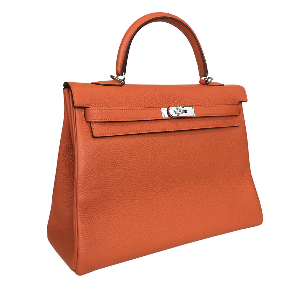 Hermes Orange Kelly Togo Bag 35cm