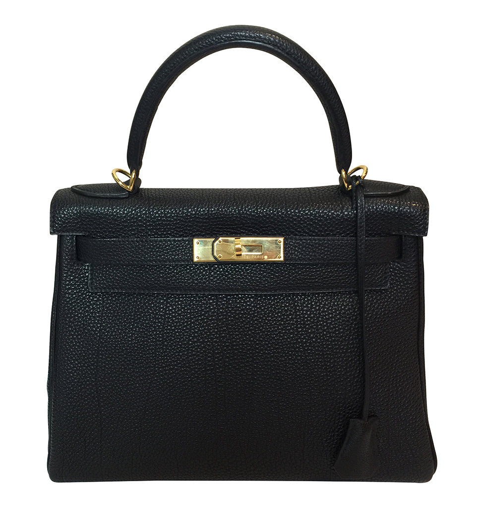Hermes Kelly 28 Black Togo Bag GHW