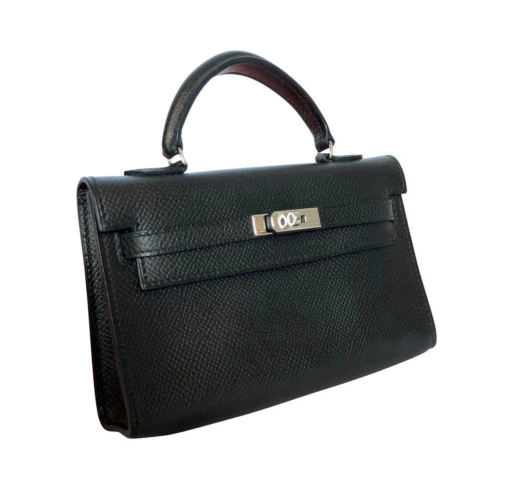 Hermes Kelly 15 Noir Epsom Bag PHW