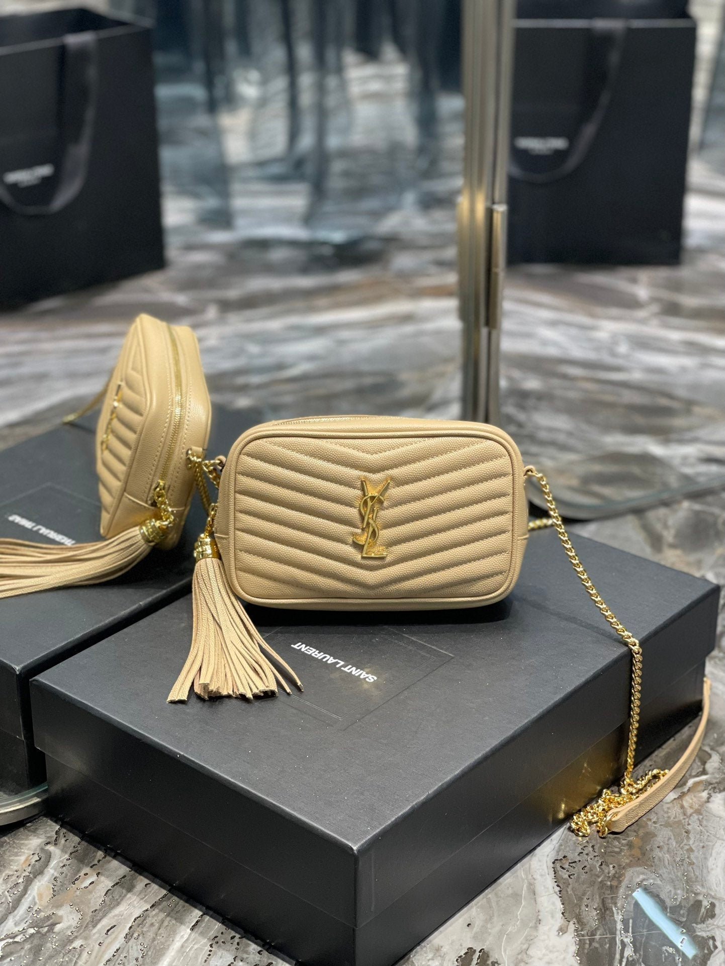 Saint Laurent Lou Mini Bag With Gold Hardware 18cm
