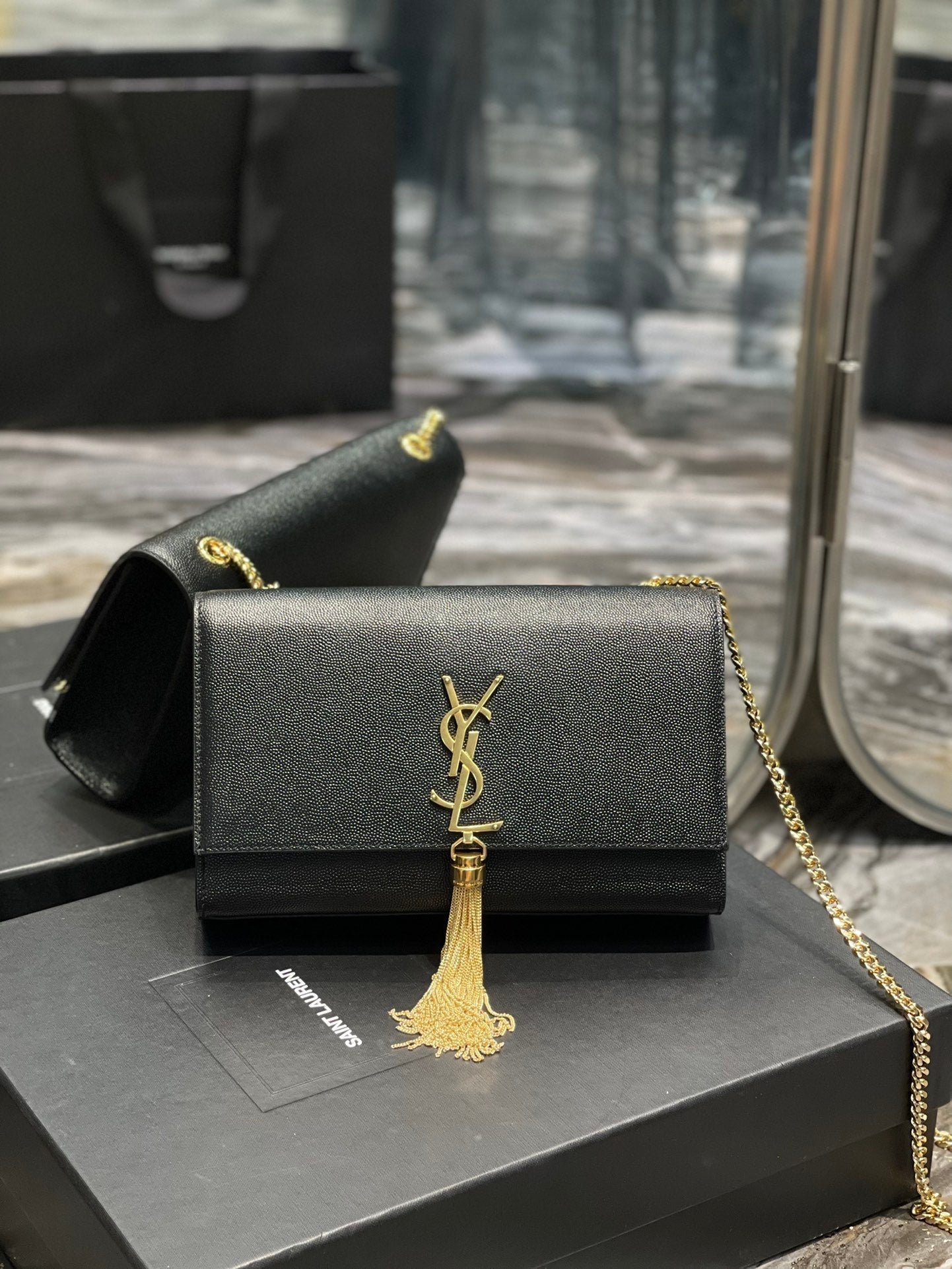 Saint Laurent Kata Medium Chain Bag With Tassel 24cm